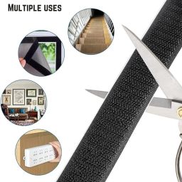royalkart Hook And Loop Tape Roll Strips With Adhesive Back Mounting Tape For Picture And Tools Hanging Pedal Board Fastening (5 M Hook + 5 M Loop) Stick-on Velcro image 5