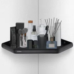 Corner Shelf for Bathroom/Multipurpose Corner/Corner Shelf for Home-(12x12 inch) Aluminium Wall Shelf-image-7