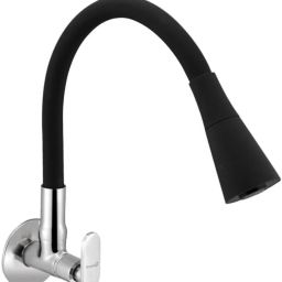 Snow Flexo SmartBuy Flexible Sink Faucet - Flxo Play (With 360 Degree Flexible Silicon Hose & Dual Flow Pattern) Cold Water Tap Black Pillar Tap Faucet-image-43