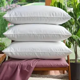 LUXURY Polyester Fibre Solid Sleeping Pillow Pack of 3-42