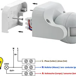 Geld Tech Wall Mount PIR Motion Sensor For Light Control | security purposes | Day/Night Wired Sensor Security System image 5
