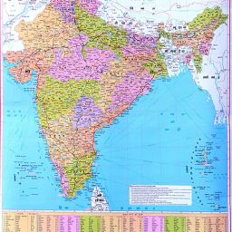 Hindi India Political map| 1 Rolled Laminated map| for school and competitive students| Best size for student's room Paper Print-image-38