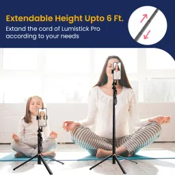 Portronics Lumistick Pro Smart Selfie Stick with Tripod, 360 Degree Rotation, 10 M Bluetooth Range, 1600 mm Extension Rod, 3 Light Modes Bluetooth Selfie Stick image 4