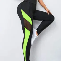 Color Block Women Black, Green Tights-16