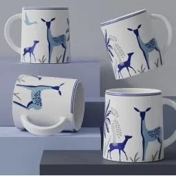 Pack of 4 Ceramic BLUE DEER COFFEE MUG-image-29
