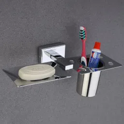 Wall Mount Soap Dish & Toothbrush Stand | Space-Saving, Rust-Proof Organizer Stainless Steel Toilet Paper Holder-image-48