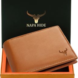 Men Casual, Formal, Ethnic, Evening/Party, Trendy, Travel Tan Genuine Leather RFID Wallet-image-44
