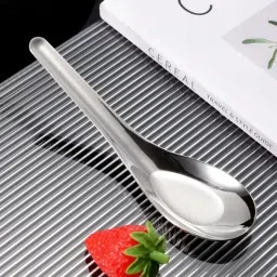 Oval Medium Stainless Steel Serving Spoon, Silver,15 centimeter Stainless Steel Soup Spoon Set-image-101