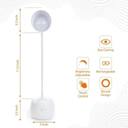firstlike 360 Degree Flexible Touch Switch Desk Study & Night Lamp with Touch Study Lamp image 4
