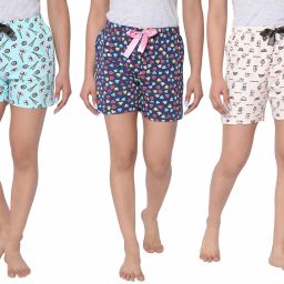 Pack of 3 Printed Women Multicolor Regular Shorts-image-33