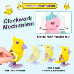 fiddlerz Wind-Up Unicorn and Bird Jumping Crawling Walking Toy Set for Kids (Pack of 2) Rattle image 4