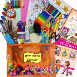 33 in 1 DIY Crafts Kit Set for Girls and Boys with Art and Craft Supplies for Kids Scrapbook Drawing Book, Pom Pom Bottle for all ages 8-10, age 9-12, age 12-16 old (Multicolour)-26