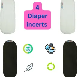 kidoooz Pack Of 4 Reusable Cloth Diapers Washable, with Insert Pads (Pack of 4) image 2