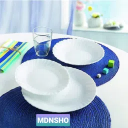 6 Pieces Opalware Dinner Plates Approximate 7.5Inch Round Salad Plate White Dinnerware Dish Catering Serving Plates Quarter Plate-image-1