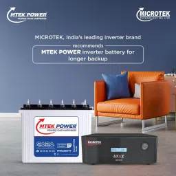 mtek Microtek Luxe 1200 Pure Sinewave with Power DuraSTRONG MTK2360TT Tubular Inverter Battery image 2
