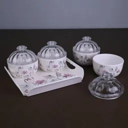 Candy bowl 5 Pcs GIfting Airtight Serving Set - Posy Bowl Serving Set-image-3