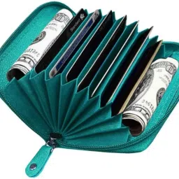 Men & Women Casual Green Genuine Leather Card Holder-image-68