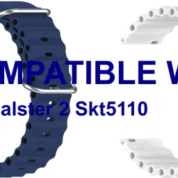 ACM WSM18F20DBLWT1207 Pack of 2 Watch Strap Silicone Smart 20mm for Skagen Falster 2 Skt5110 Smartwatch (Dark Blue/White) Smart Watch Strap-image-38