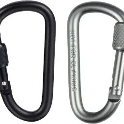 Sliver Aluminium D Shaped Hook(Combo of 2) Locking Carabiner-15