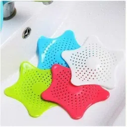 Multicolor Star Shape Non Slip Silicone Sink Filter Bathroom Hair Catcher, Drain Strainers Basin Cover Trap (4 Pcs) Hair Wash Basin Hair Wash Basin-4