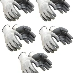 Anti Cut Hand Gloves pvc cotted 5 pair NylonSafety Gloves-23