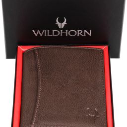 Men Casual Brown Genuine Leather RFID Wallet-image-58