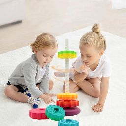 Spinning Stacking Toys, Rainbow Stacking Rings Baby Toy, Toddlers Toys-25