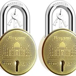 Dorami Taj Lock Set | 65mm | Dual Safety Lock | Hardened | 2 Pcs Padlock-image-93
