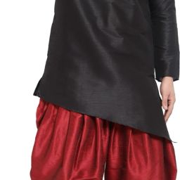Men Pure Silk Kurta Dhoti Pant Set-image-52