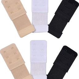 lozora LPX Save Your Bra Increase Band Length-Bra Extensions Bra Hook Extender-2 Hook - 3 Rows (with Extra Elastic) (Combo White Black Beige Pack of 6) image 1