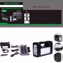 kh Emergency Portable Inverter with 3 Individual 6 Volt LED Hanging Bulbs with 3.75 m Long Wire and AC/DC USB Socket with USB Wire for Mobile Charging with Solar Panel Solar Light image 3
