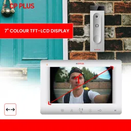 CP PLUS 7 Inch Video Door Phone Kit (TFT LCD Display, CPPVK70TH, White) image 3