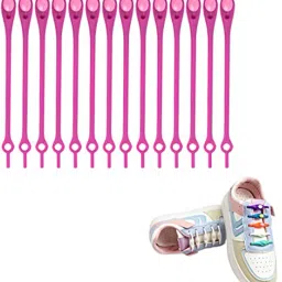 JIALTO No tie Shoe Laces Adults Stretch Silicone Elastic Laces No Tie Purplish-red Shoe Lace-image-29