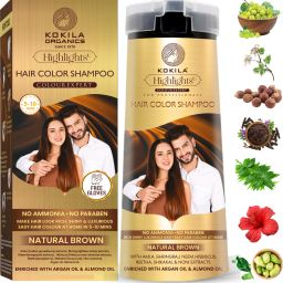Hair color shampoo 400Ml Natural Brown for Men & Women, No Ammonia - No Paraben , Natural Brown-image-59