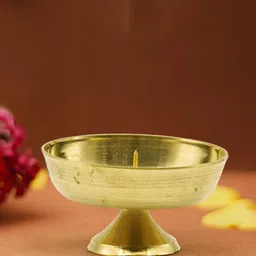 PujaNPujari Gold Toned Brass Dhoop Cone Stand-image-85