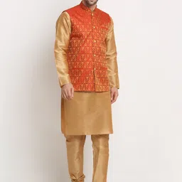 KRAFT INDIA Men Kurta and Churidar with Nehru Jacket-image-81