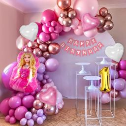 Barbie Theme 1st Birthday Decorations for girls-image-74