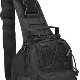 Black Military Tactical One Shoulder Casual Chest Bag for Outdoor Riding Cam-17