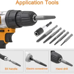 5pcs HSS Easy Out Broken Bolt Extractor Kit with Extension Screw Holder Water Pipe Remover Set Power Drill Bit Tool for Screw or Bolt 1/8 to 3/4 inch-25