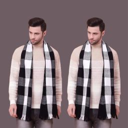 KALKA HOSIERY Checkered Men Muffler-image-44