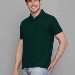 Men Solid Polo Neck Reversible Organic Cotton Green T-Shirt-image-66