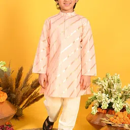 SAKA DESIGNS Boys Striped Printed Straight Kurta With Pyjamas-11