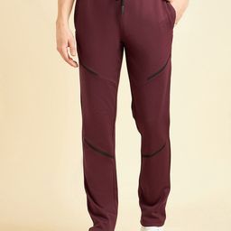 Sweet Dreams Men Burgundy Mid-Rise Track Pants-image-7
