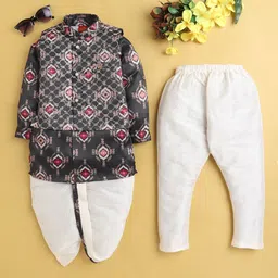 Jeetethnics Boys Geometric Printed Mandarin Collar Long Sleeves Kurta with Pyjamas-55