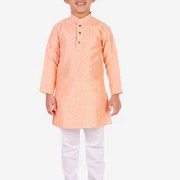 Pro-Ethic STYLE DEVELOPER Boys Peach-Coloured Printed Kurta with Churidar-2