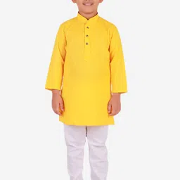 Pro-Ethic STYLE DEVELOPER Boys Yellow & White Kurta with Pyjamas-73