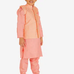 Pro-Ethic STYLE DEVELOPER Boys Pink Kurta with Pyjamas & Nehru Jacket image 2