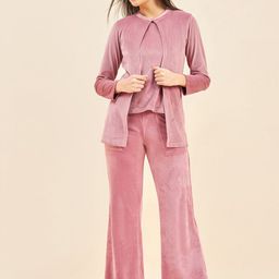 Sweet Dreams Purple Top Pyjama & Shrug Night suit-image-50