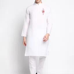 DEVOILER Ethnic Motifs Yoke Design Kurta with Pyjamas image 1