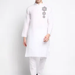 DEVOILER Ethnic Motifs Printed Regular Straight Kurta with Pyjamas image 1